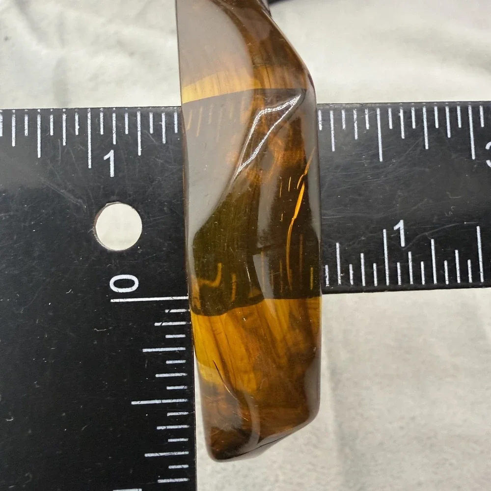 Vintage Bangle Bracelet Brown‎ Acrylic Rootbeer Chunky  8.5